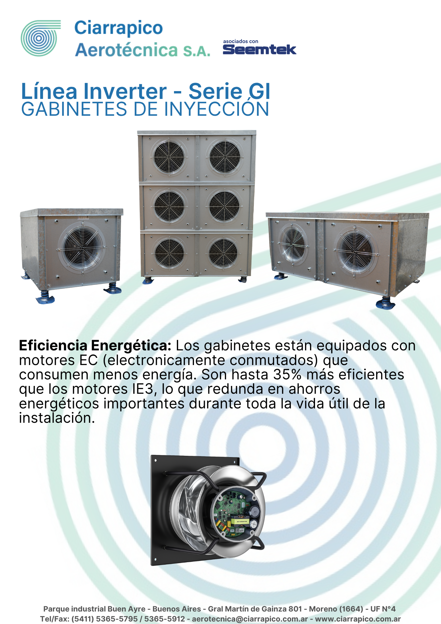 Plano dimensional 1 de Gabinetes de Inyección Serie GI