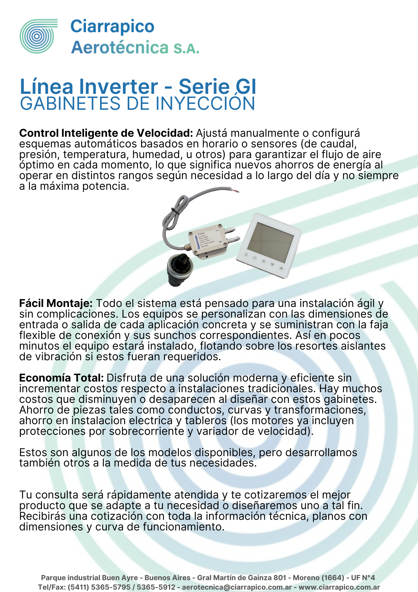 Plano dimensional 2 de Gabinetes de Inyección Serie GI