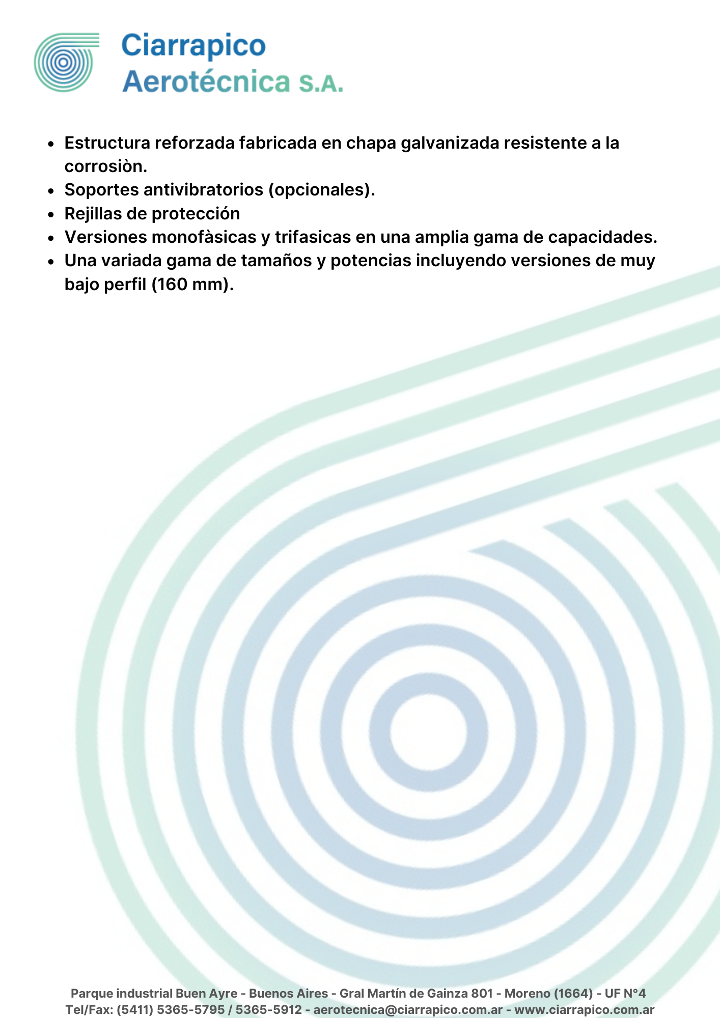 Plano dimensional 3 de Ventilador Centrífugo Serie Jet Fan